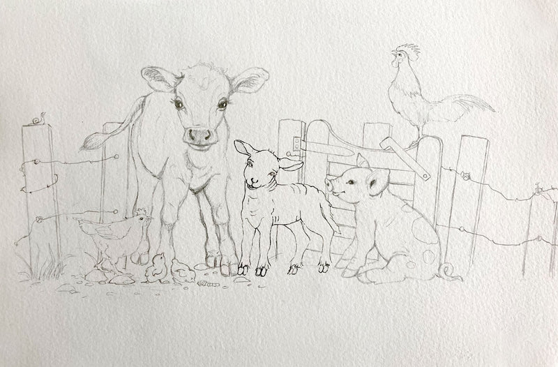 Creating the farm animal painting